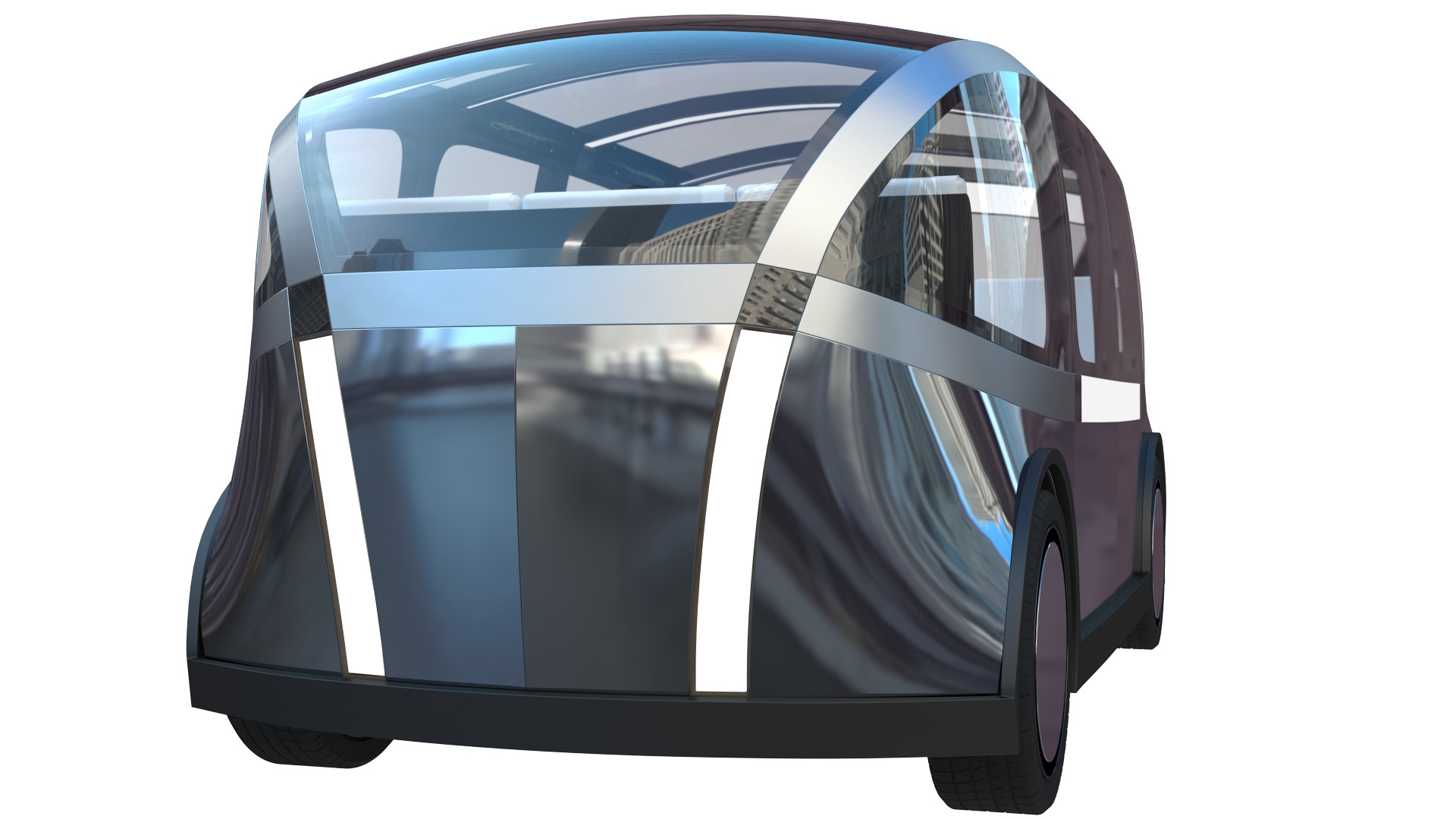 Self-driving taxi shuttle 3D model_12