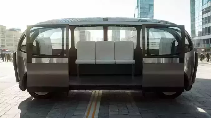 Self-driving taxi shuttle 3D model