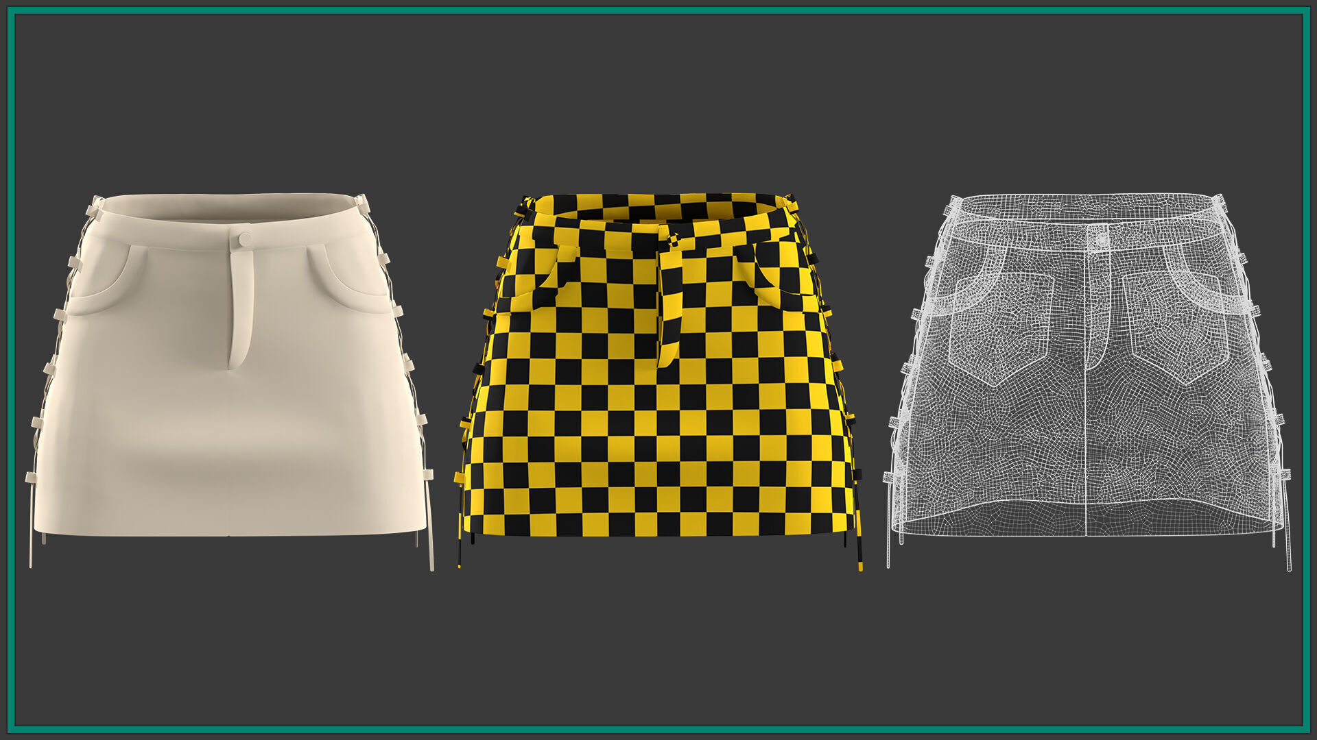 5 female short skirt 3D model_6