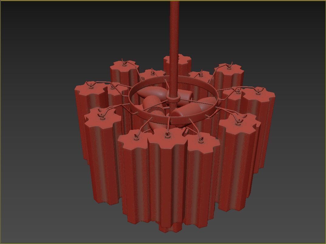 Addis 4 Light Mini Chandelier 3D model_7