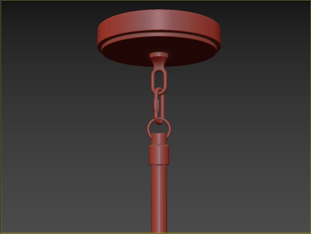 Addis 4 Light Mini Chandelier 3D model_4