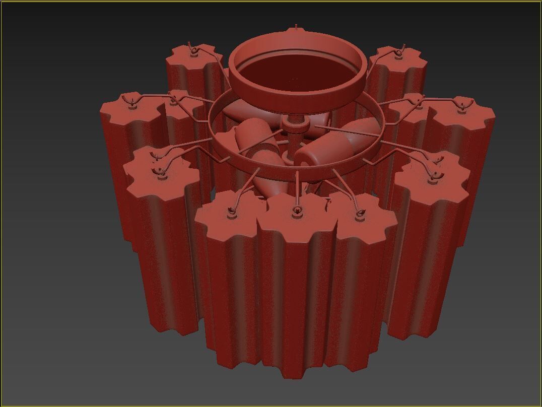 Addis 4 Light Semi Flush 3D model_4