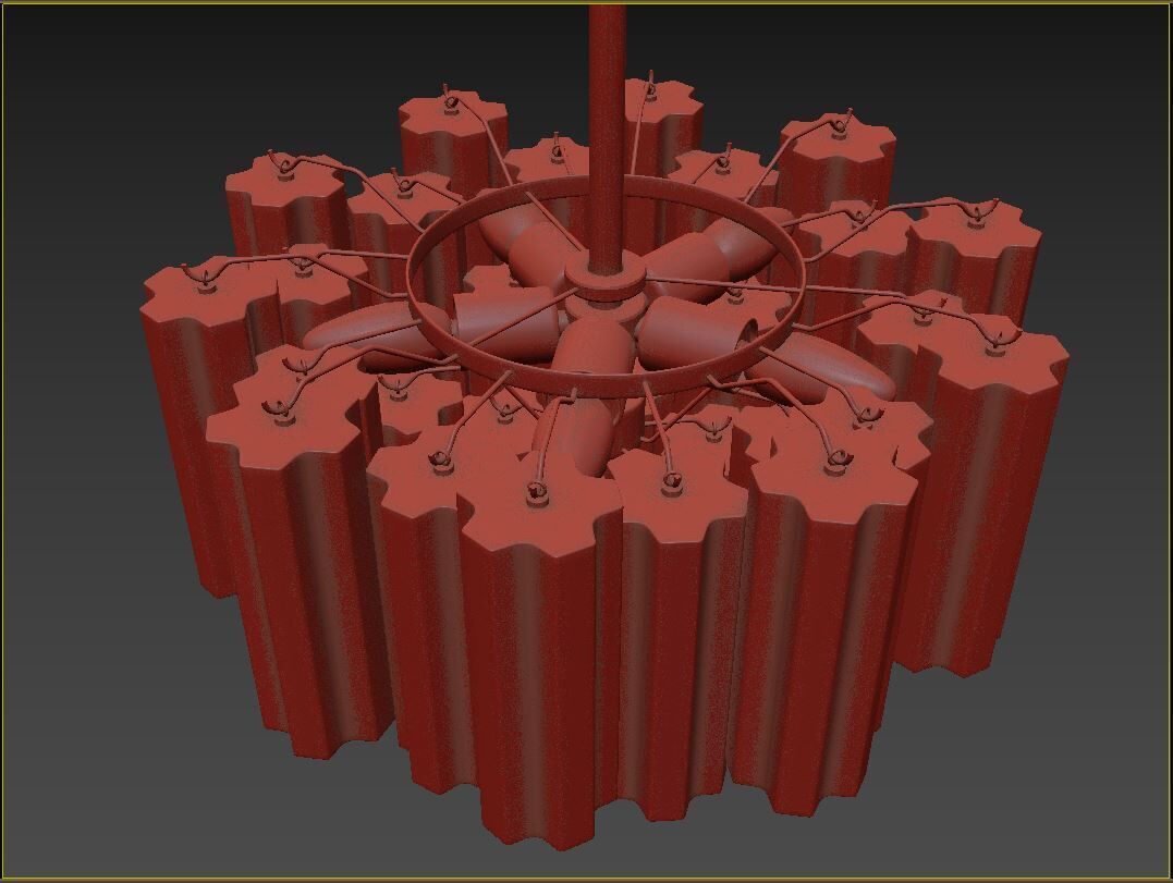 Addis 6 Light Chandelier 3D model_10