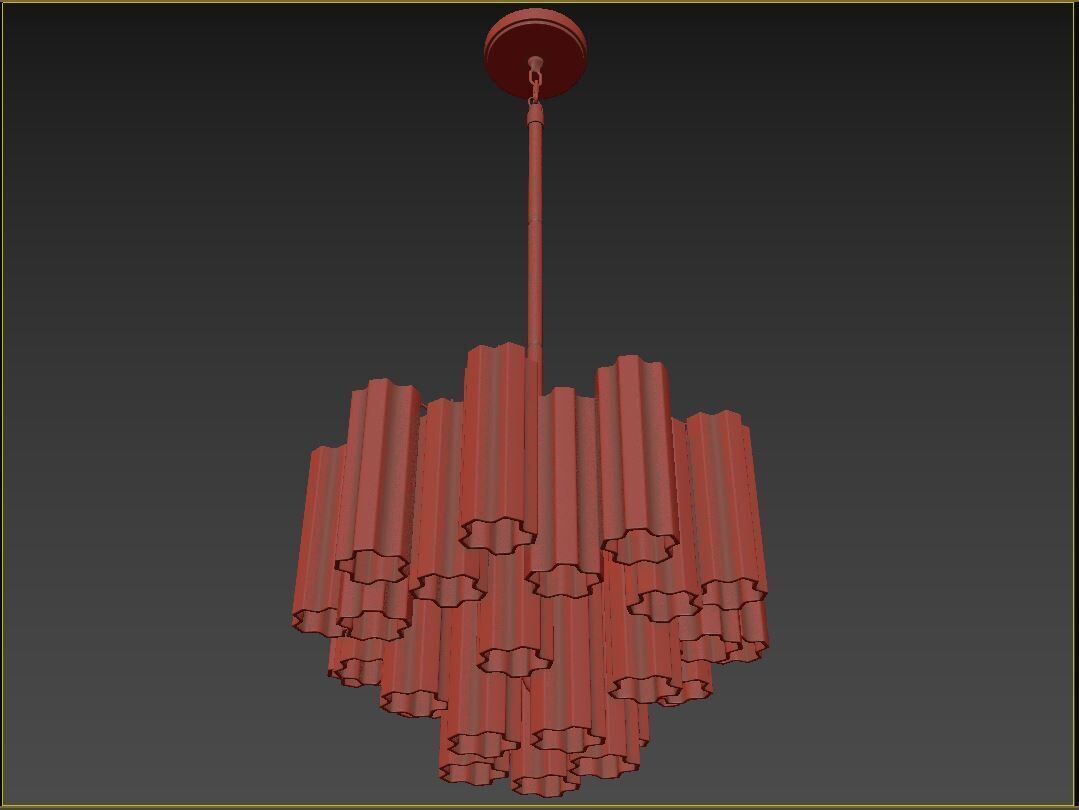 Addis 6 Light Chandelier 3D model_6