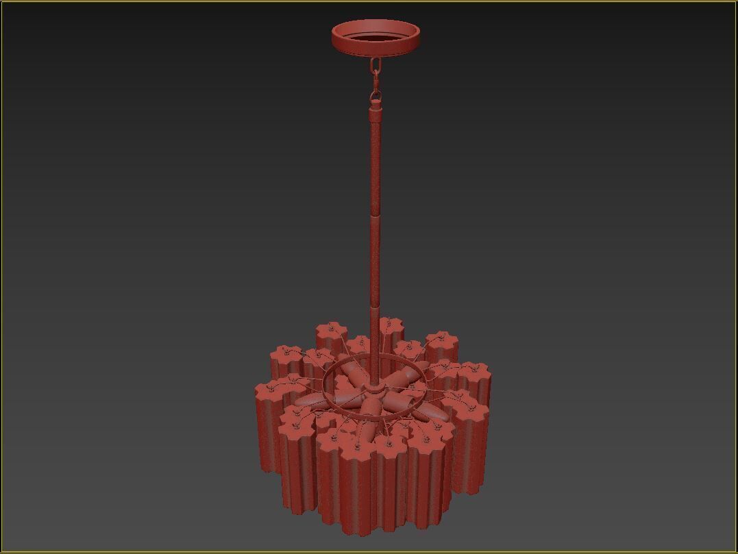 Addis 6 Light Chandelier 3D model_4