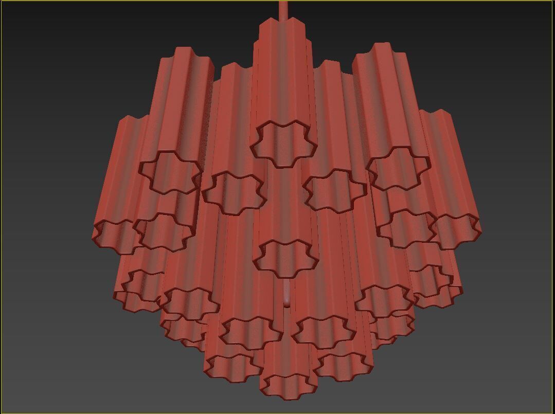 Addis 6 Light Chandelier 3D model_7