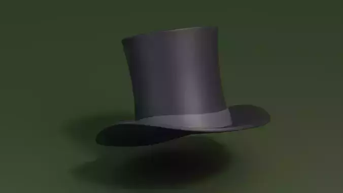 Simple Cartoon top hat Low-poly 3D model