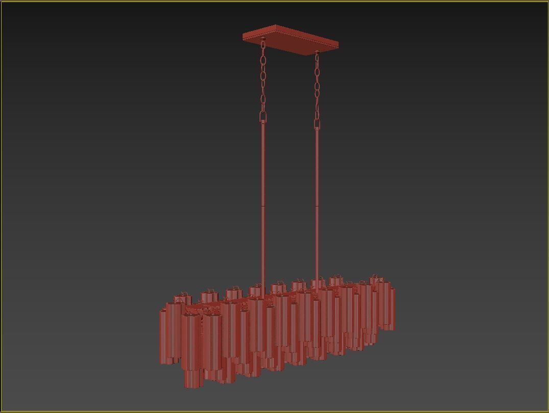 Addis 14 Light Linear Chandelier 3D model_3