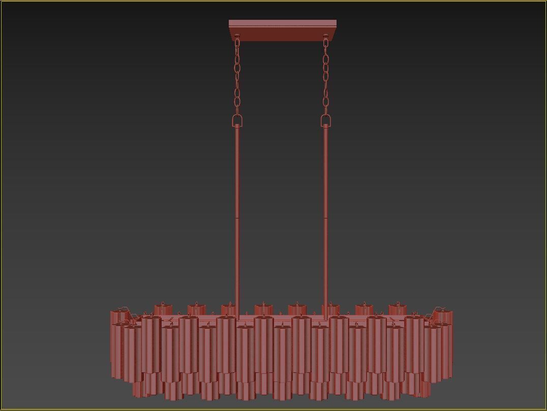 Addis 14 Light Linear Chandelier 3D model_5