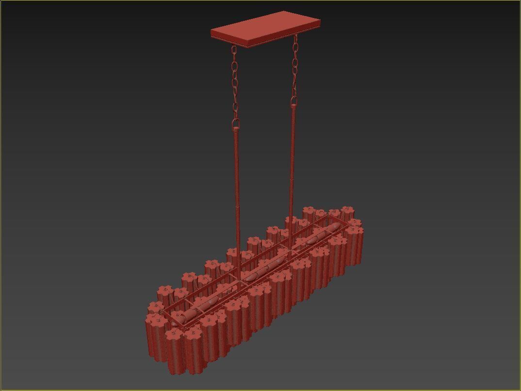 Addis 14 Light Linear Chandelier 3D model_2