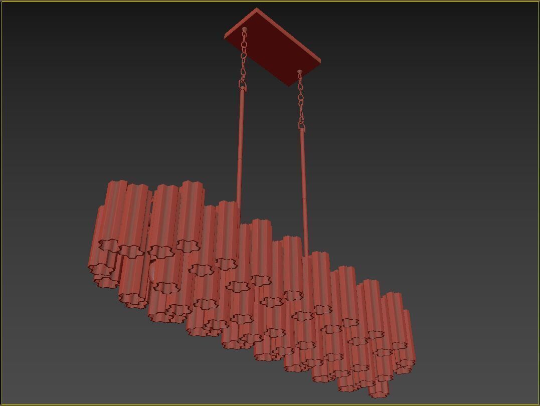 Addis 14 Light Linear Chandelier 3D model_4