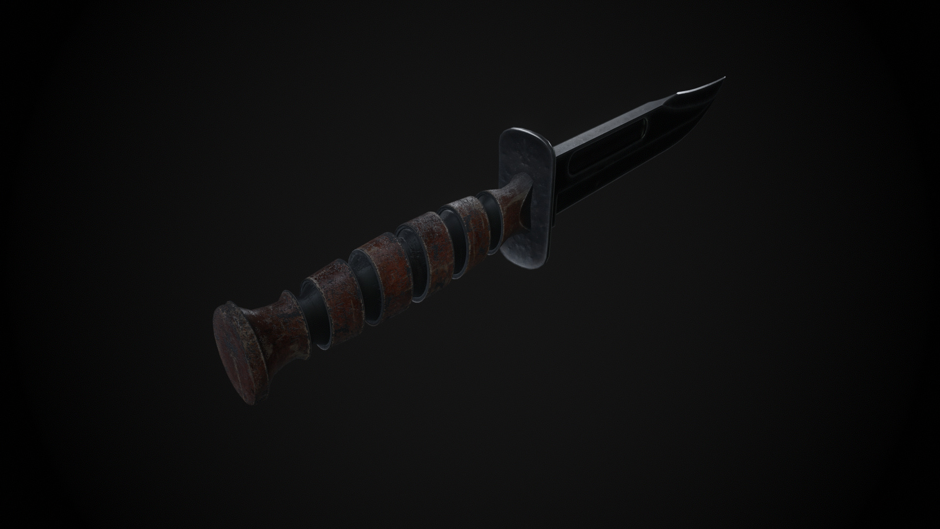 Ka-Bar Knife - Vietnan War - Game Ready - Low Poly PBR 3D Model  Low-poly 3D model_2