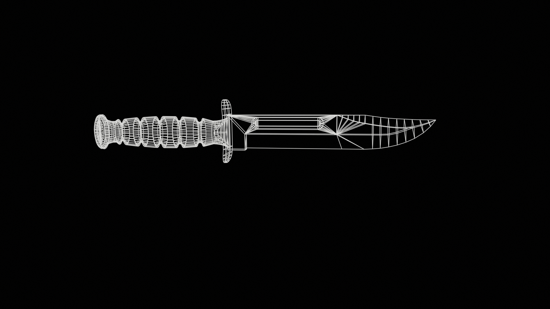 Ka-Bar Knife - Vietnan War - Game Ready - Low Poly PBR 3D Model  Low-poly 3D model_7