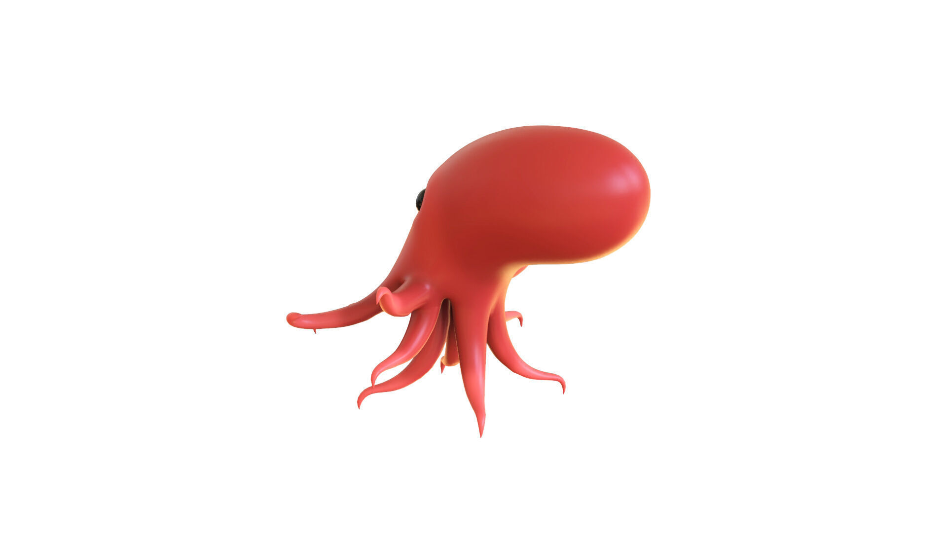 Cartoon Octopus v002 3D model_7
