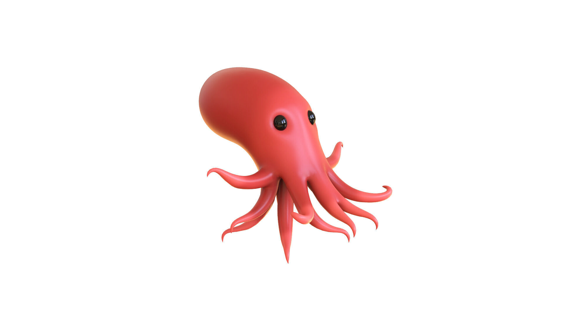 Cartoon Octopus v002 3D model_14