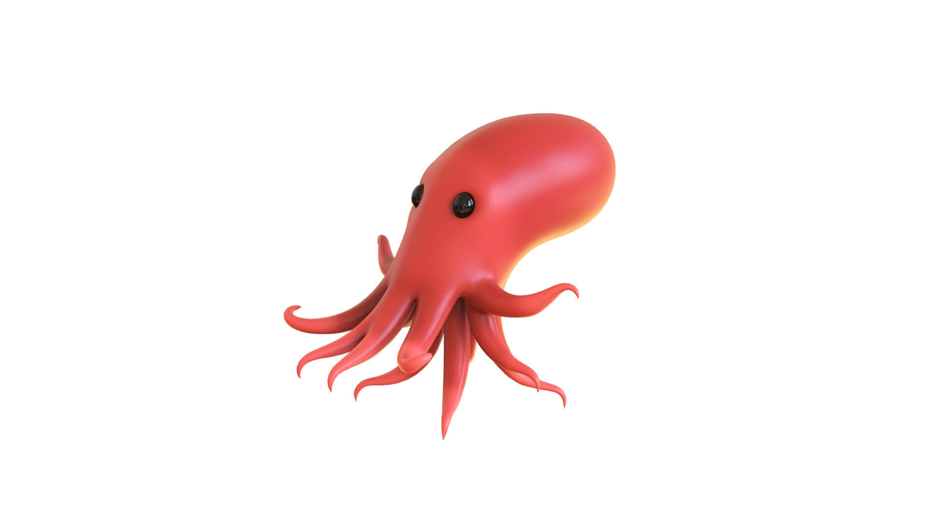 Cartoon Octopus v002 3D model_2