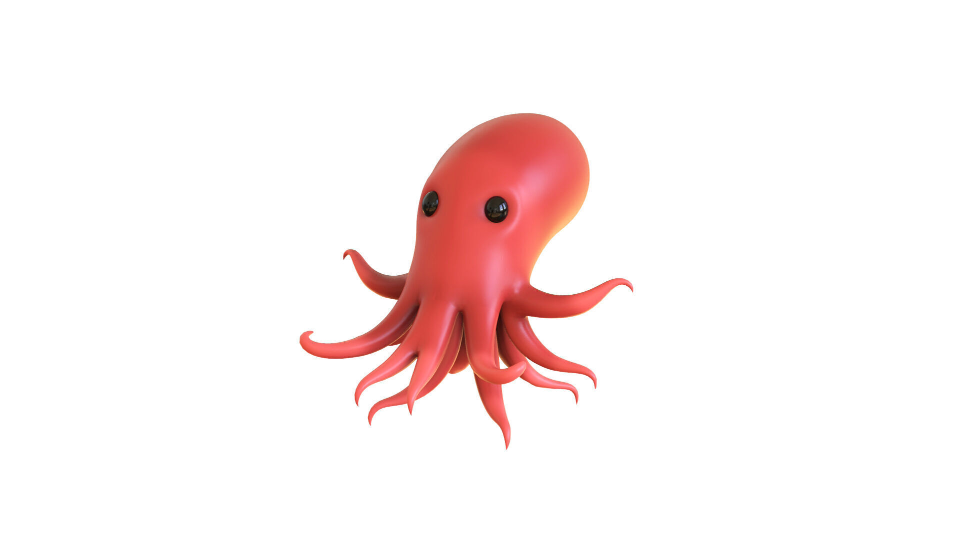 Cartoon Octopus v002 3D model_1