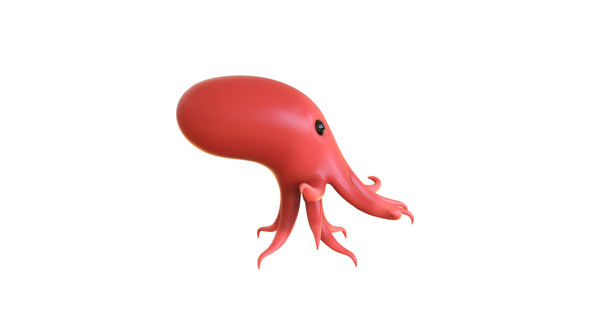 Cartoon Octopus v002 3D model_12