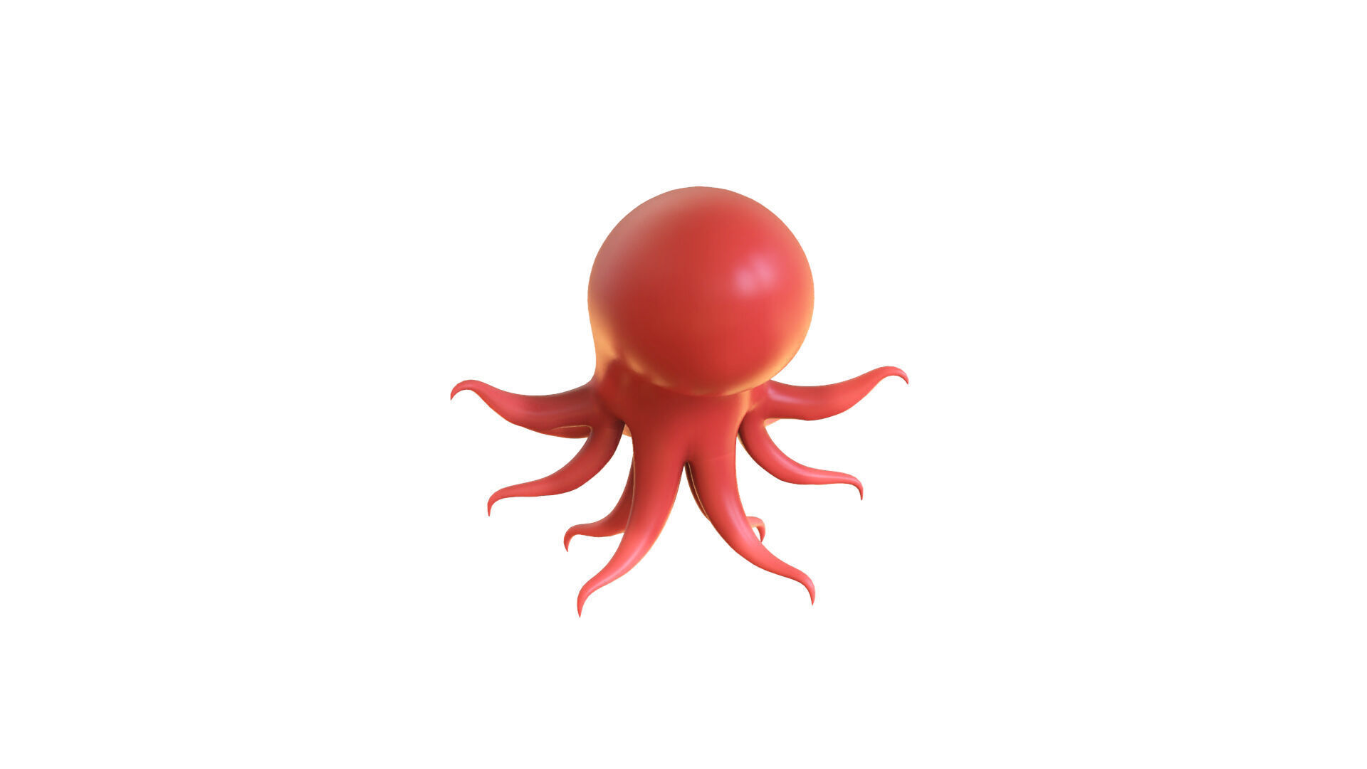 Cartoon Octopus v002 3D model_4