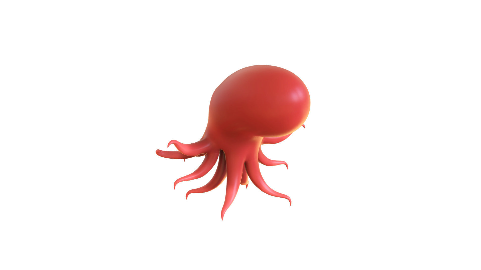 Cartoon Octopus v002 3D model_8
