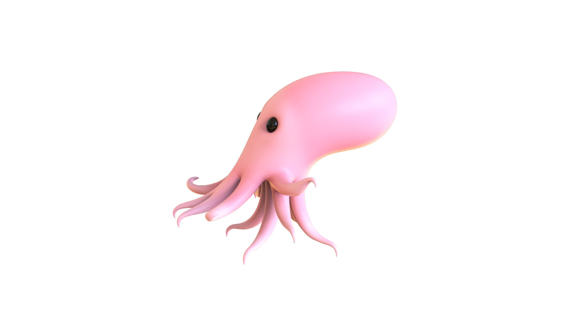 Cartoon Octopus v003 3D model_6