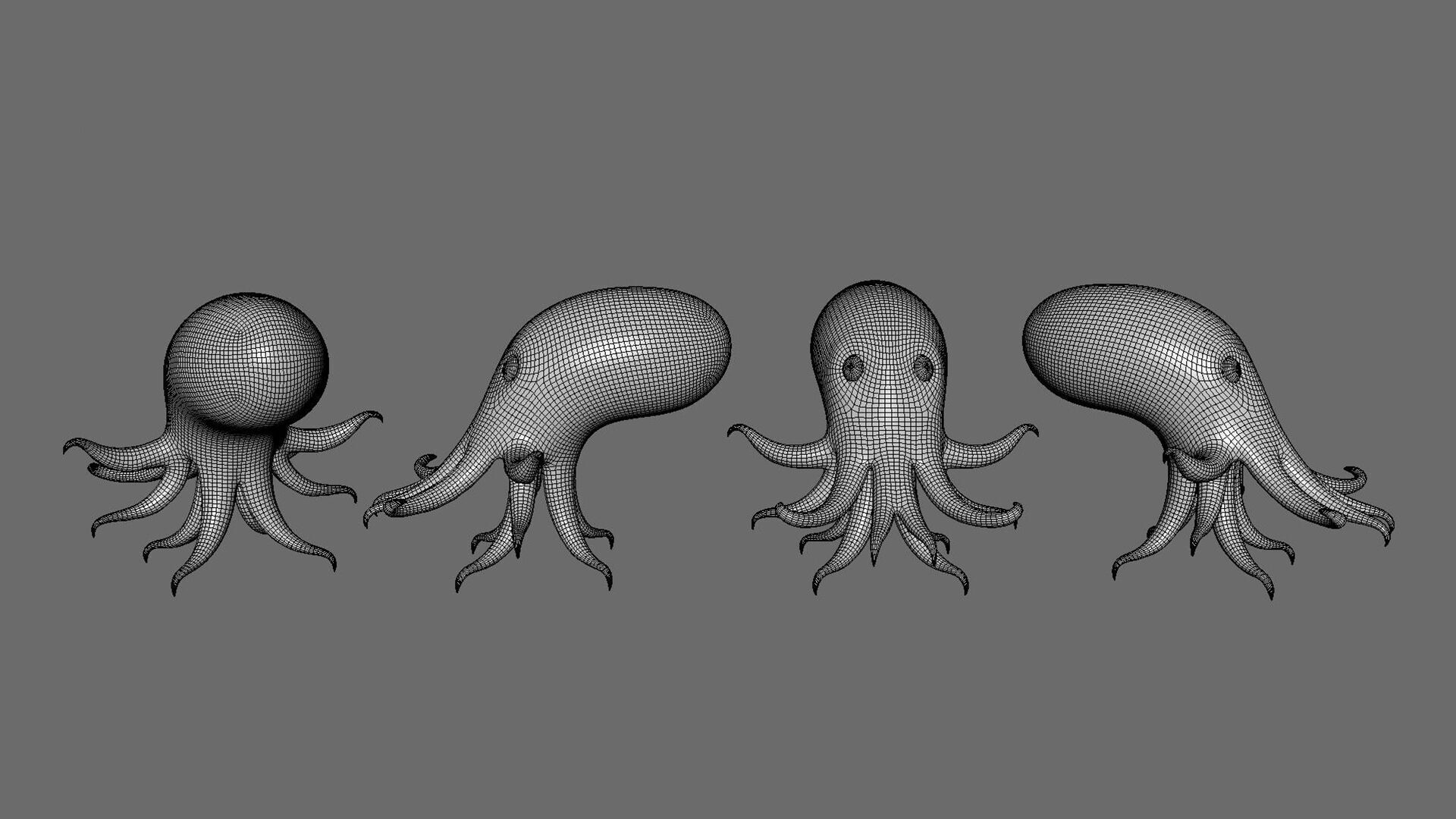 Cartoon Octopus v003 3D model_17