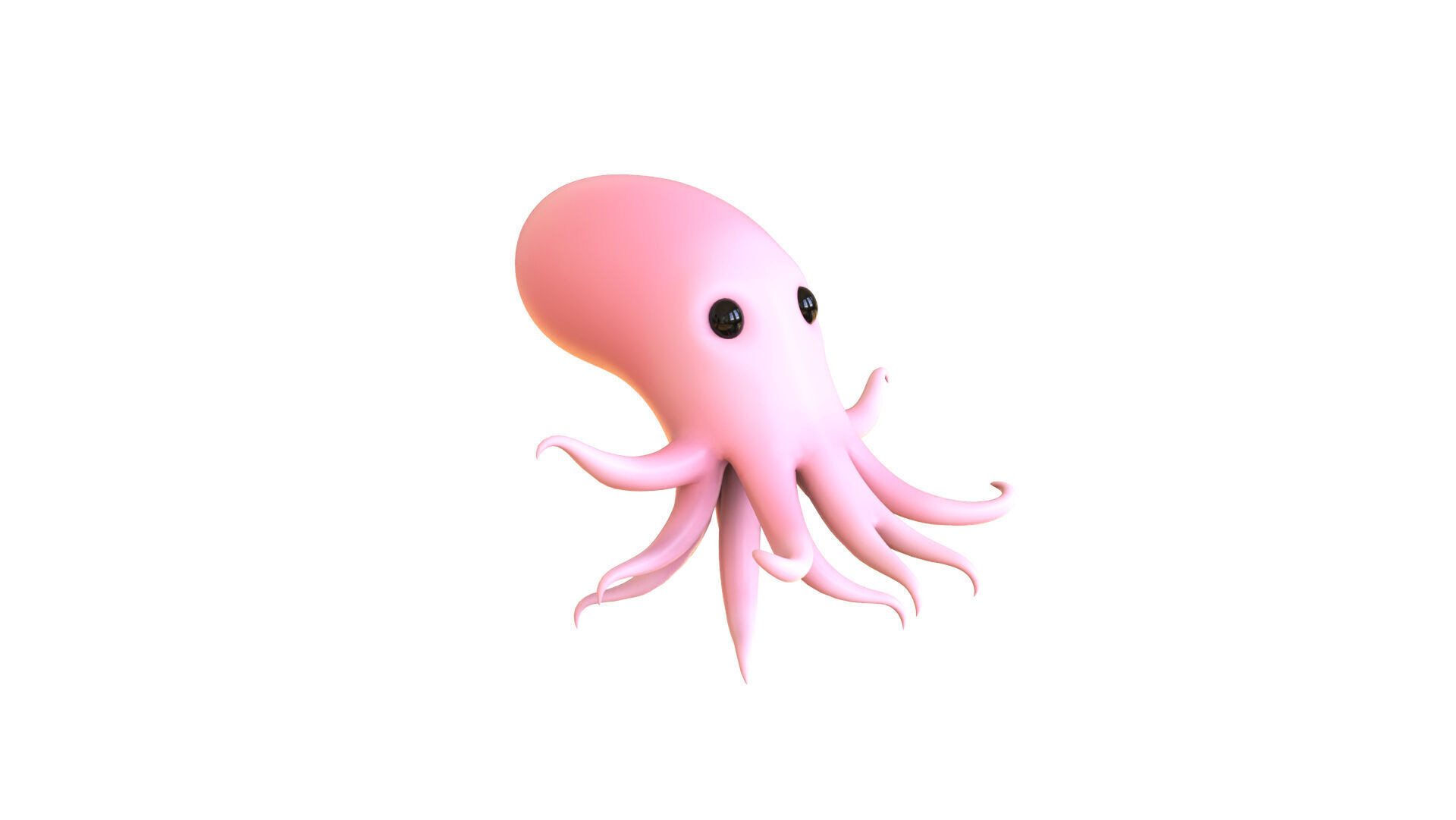Cartoon Octopus v003 3D model_7