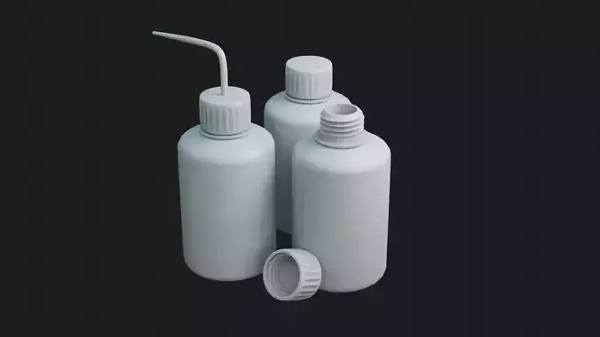 Laboratory Wash Bottle Low-poly 3D model