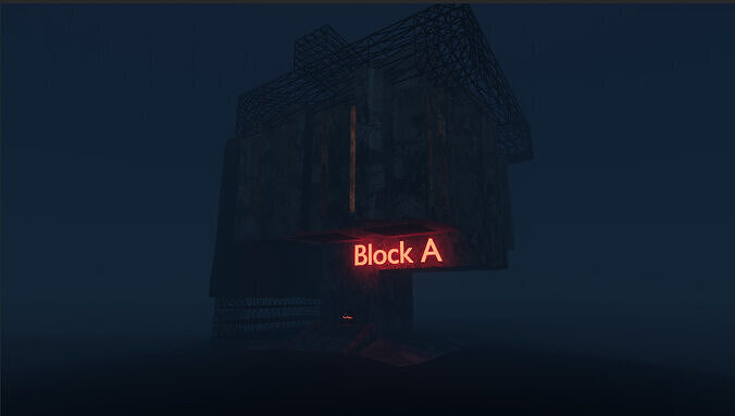 Sci Fi Dystopian Building Block A 3D model