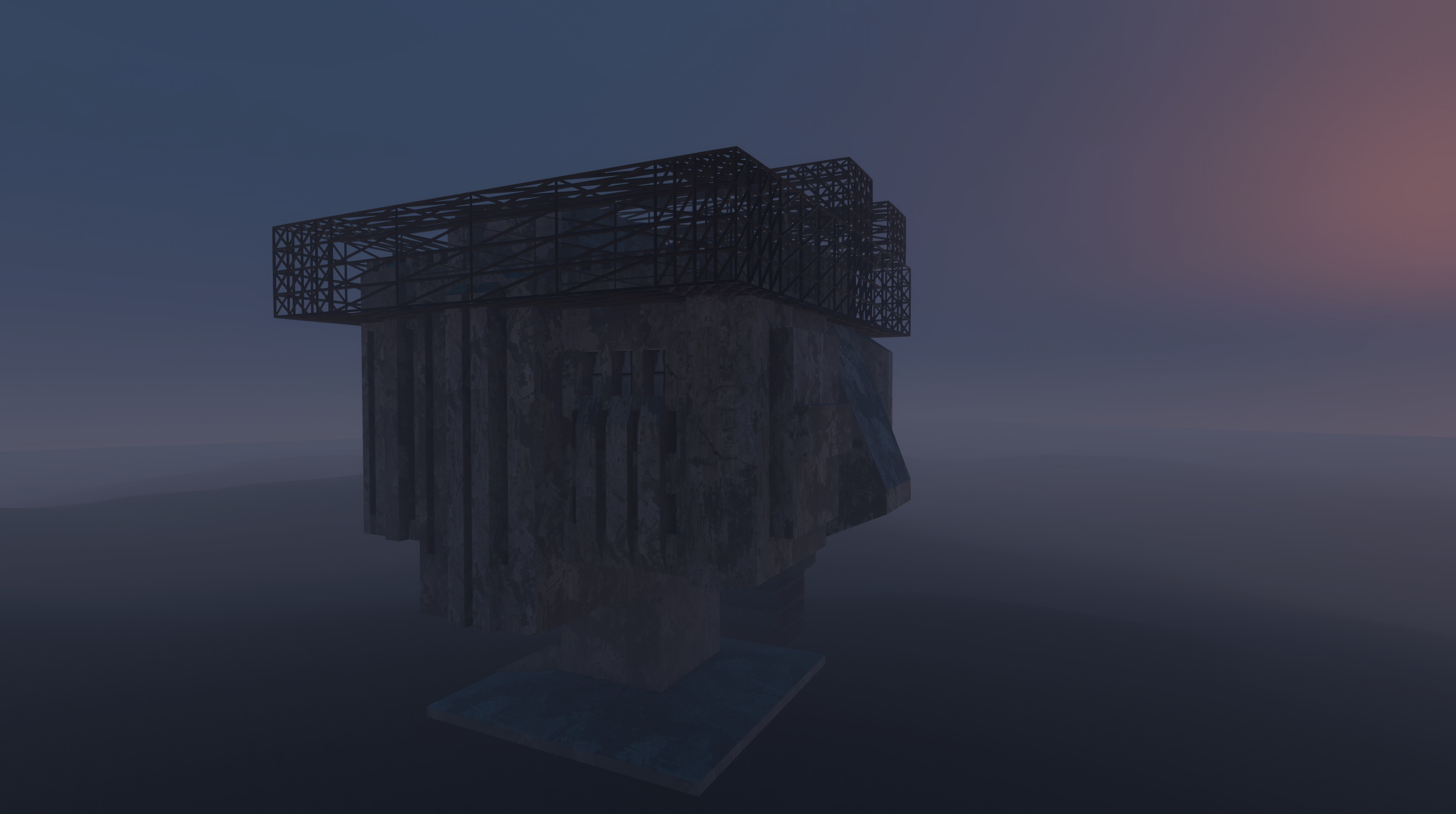 Sci Fi Dystopian Building Block A 3D model_5