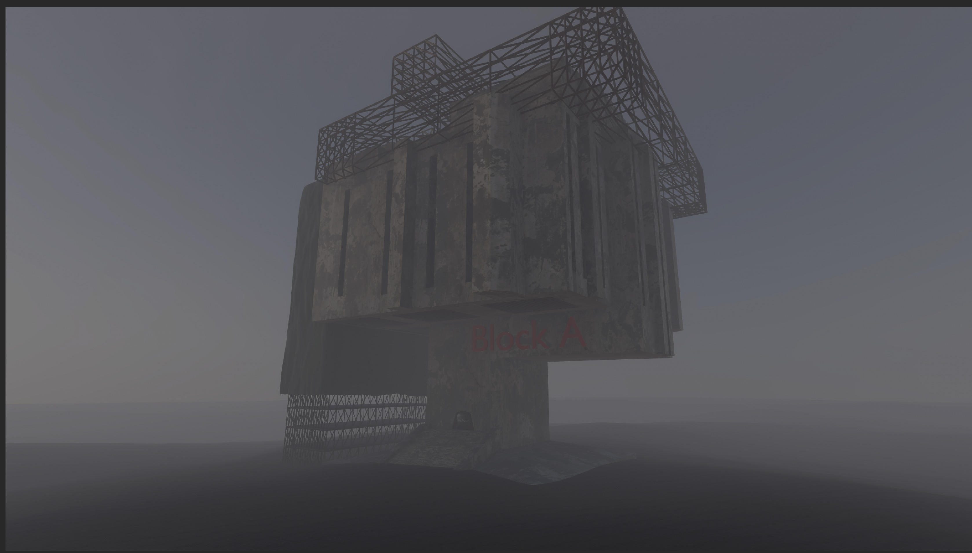 Sci Fi Dystopian Building Block A 3D model_0