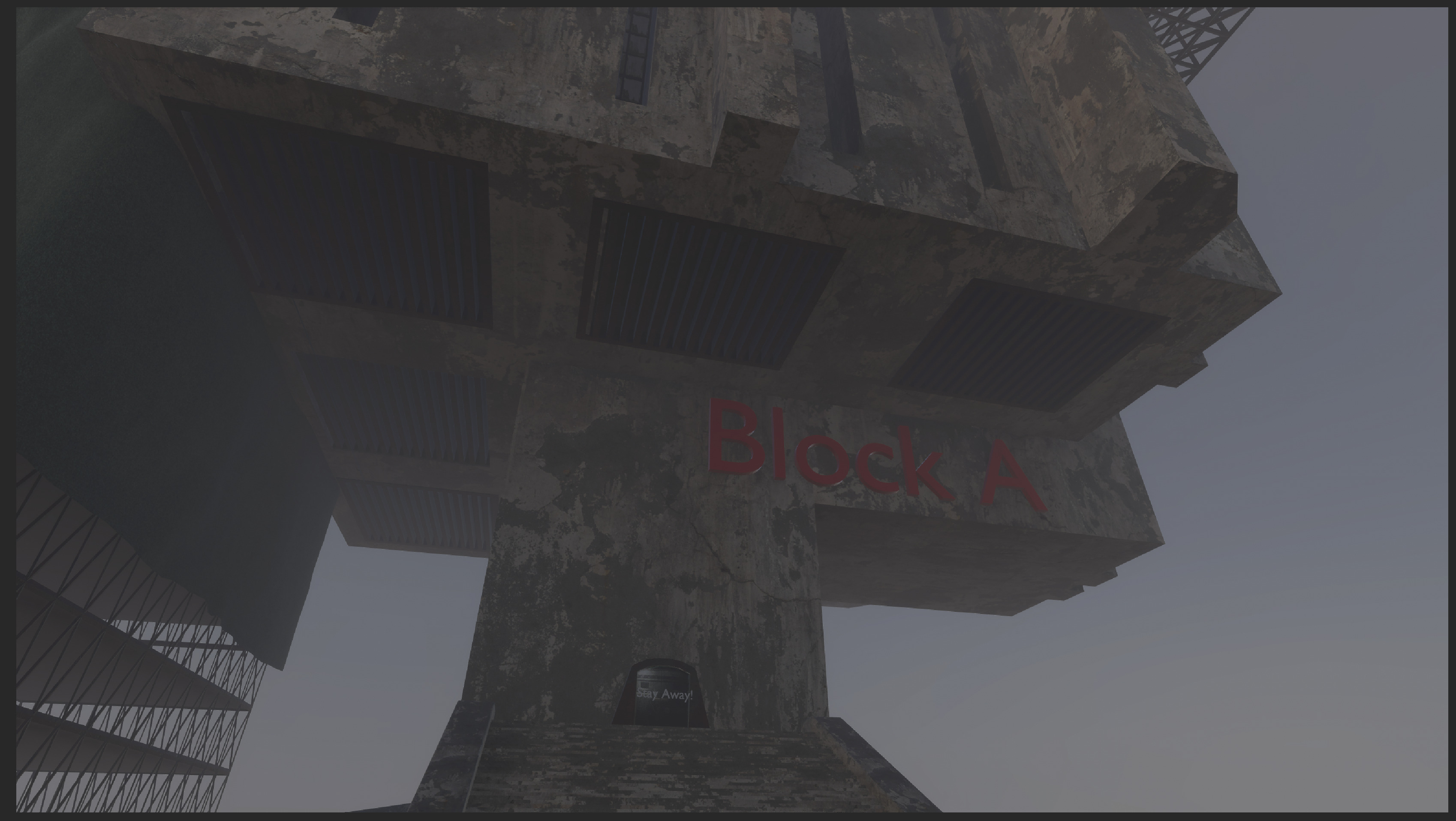 Sci Fi Dystopian Building Block A 3D model_2