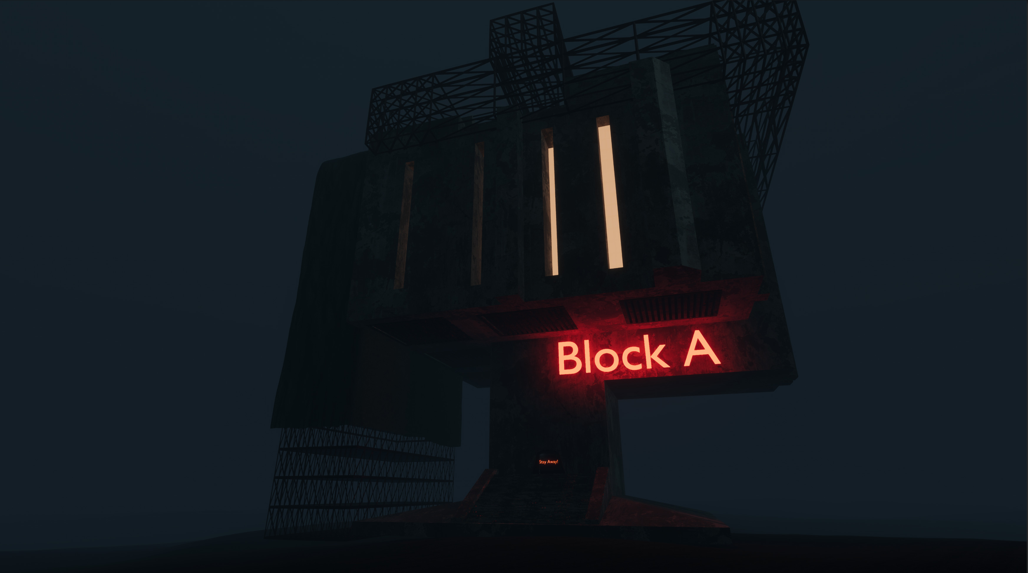 Sci Fi Dystopian Building Block A 3D model_6
