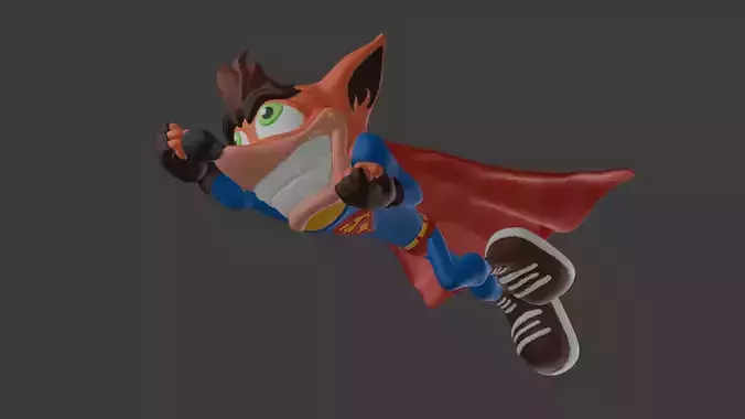 SuperCrash a superman Crashbandicoot fan art 3D print model