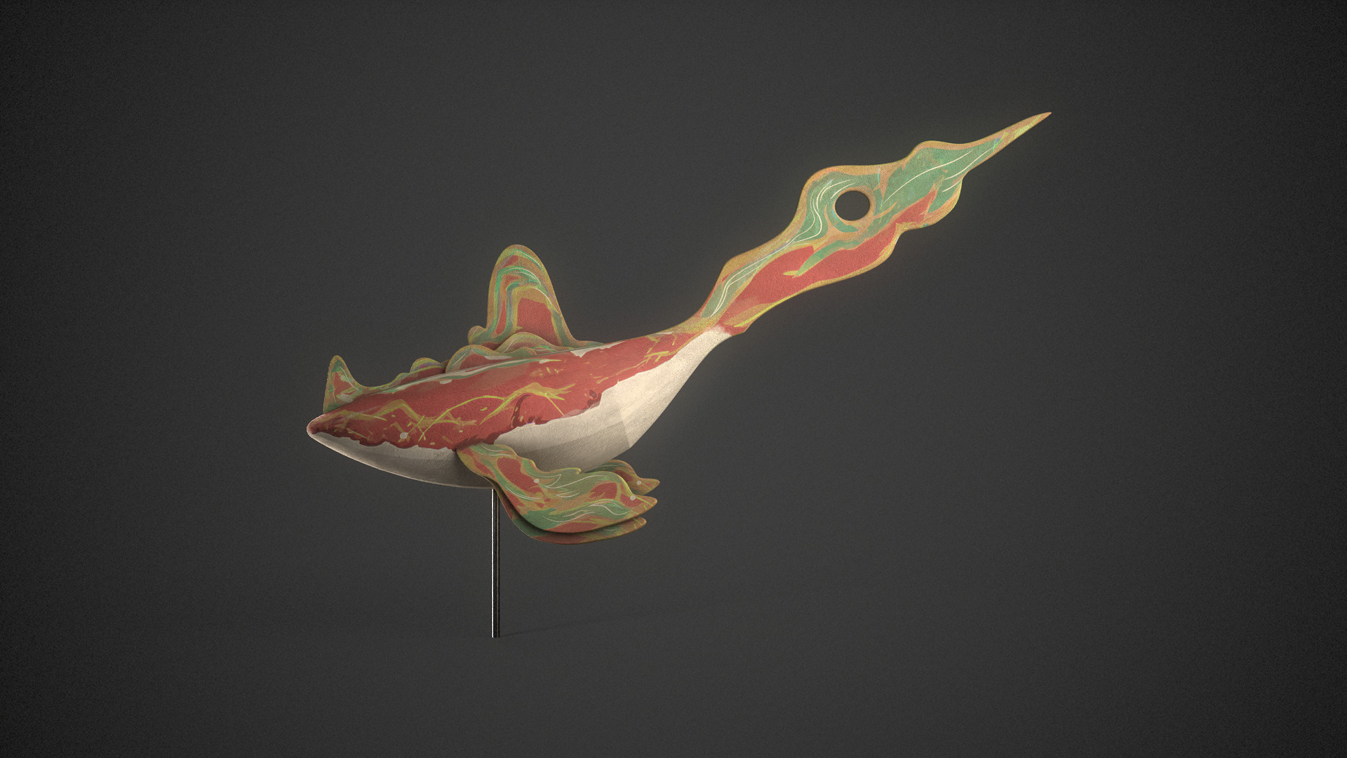 Whale Mascot Signage 3D model_1