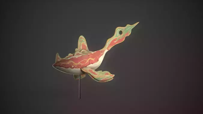 Whale Mascot Signage 3D model