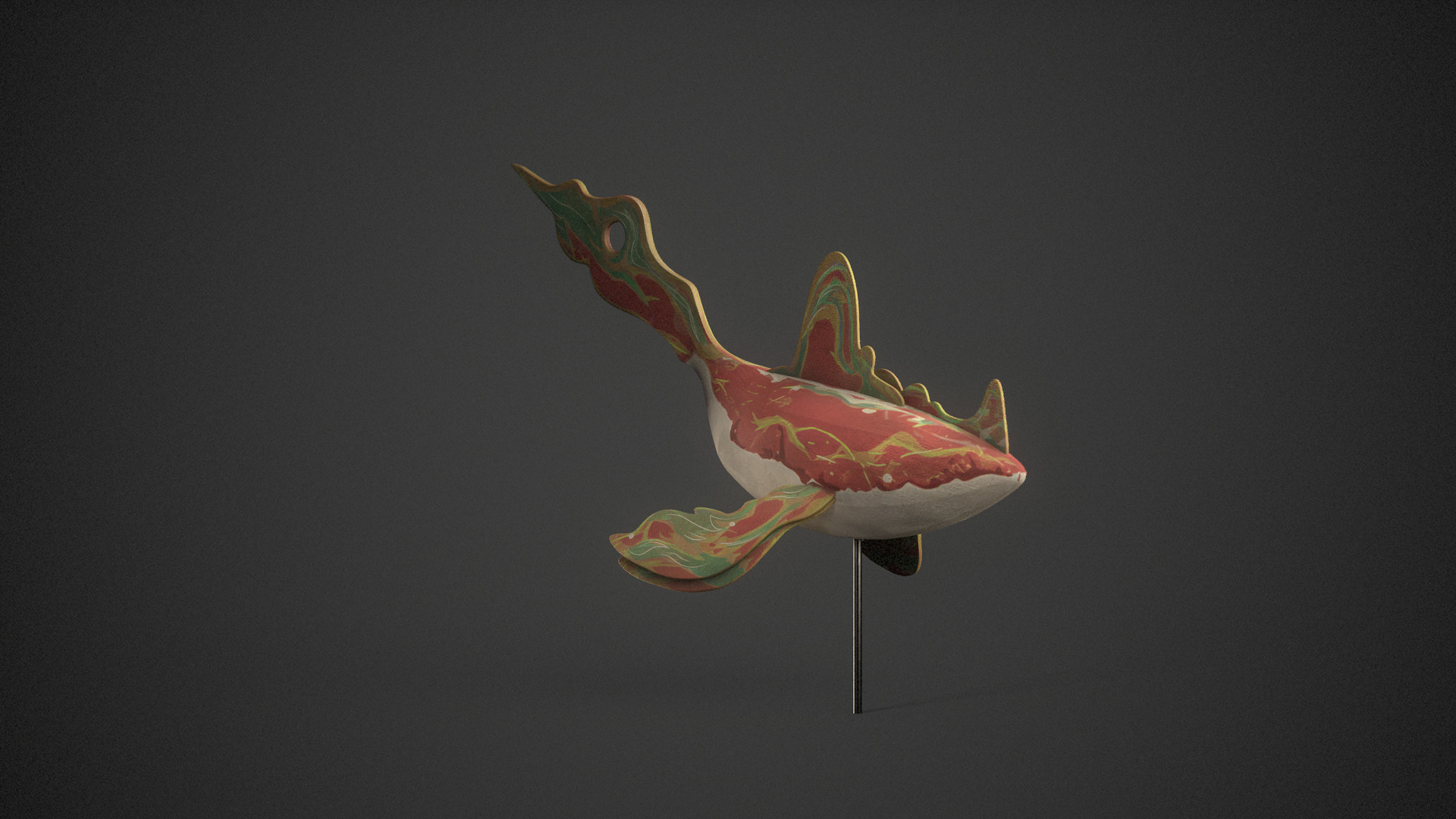 Whale Mascot Signage 3D model_2