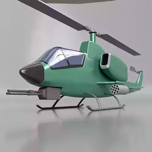 3d printable Bell Cobra helicopter 3D print model