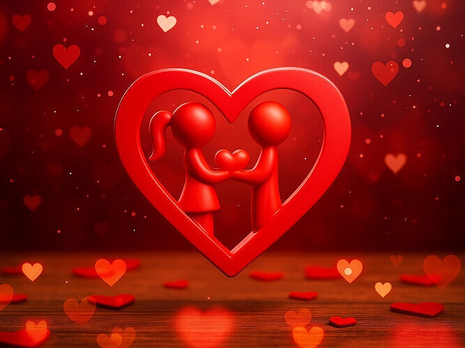 Valentines Day Couple Heart Symbol 3D model