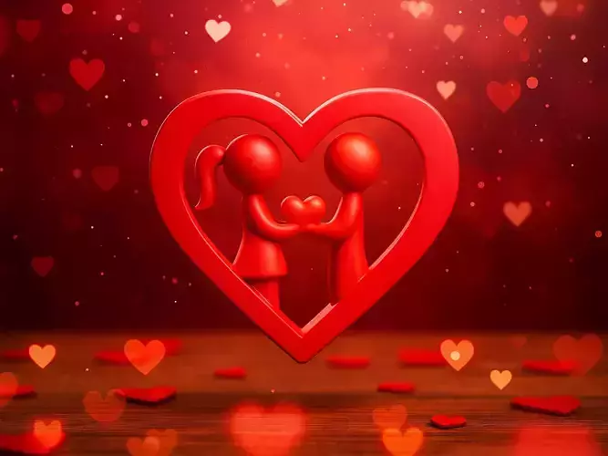Valentines Day Couple Heart Symbol