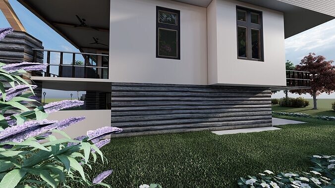 Beatiful nature house 3D model 6