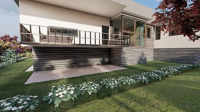 Beatiful nature house 3D model 7