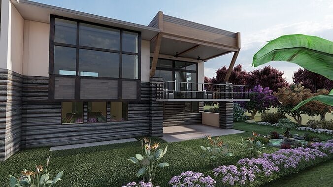 Beatiful nature house 3D model 3