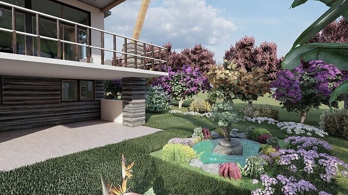 Beatiful nature house 3D model 5