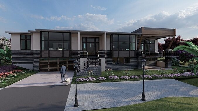 Beatiful nature house 3D model 2