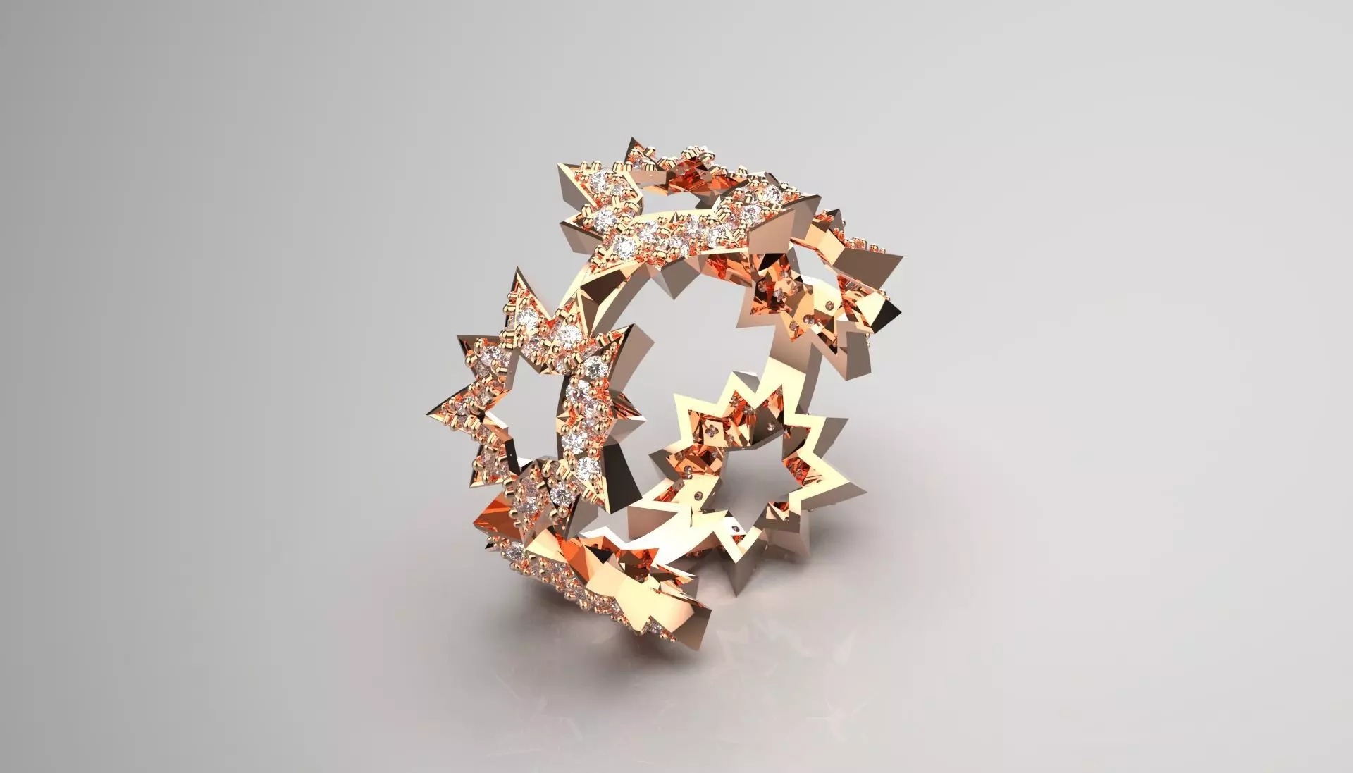 diamond star ring rr0046 3D print model