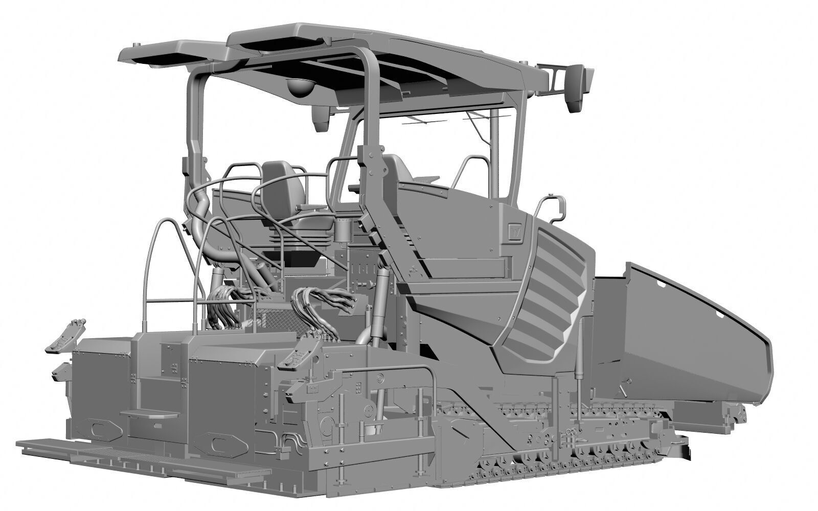 Asphalt Paver Vogele Super 1800 5i PBR 3D model_19
