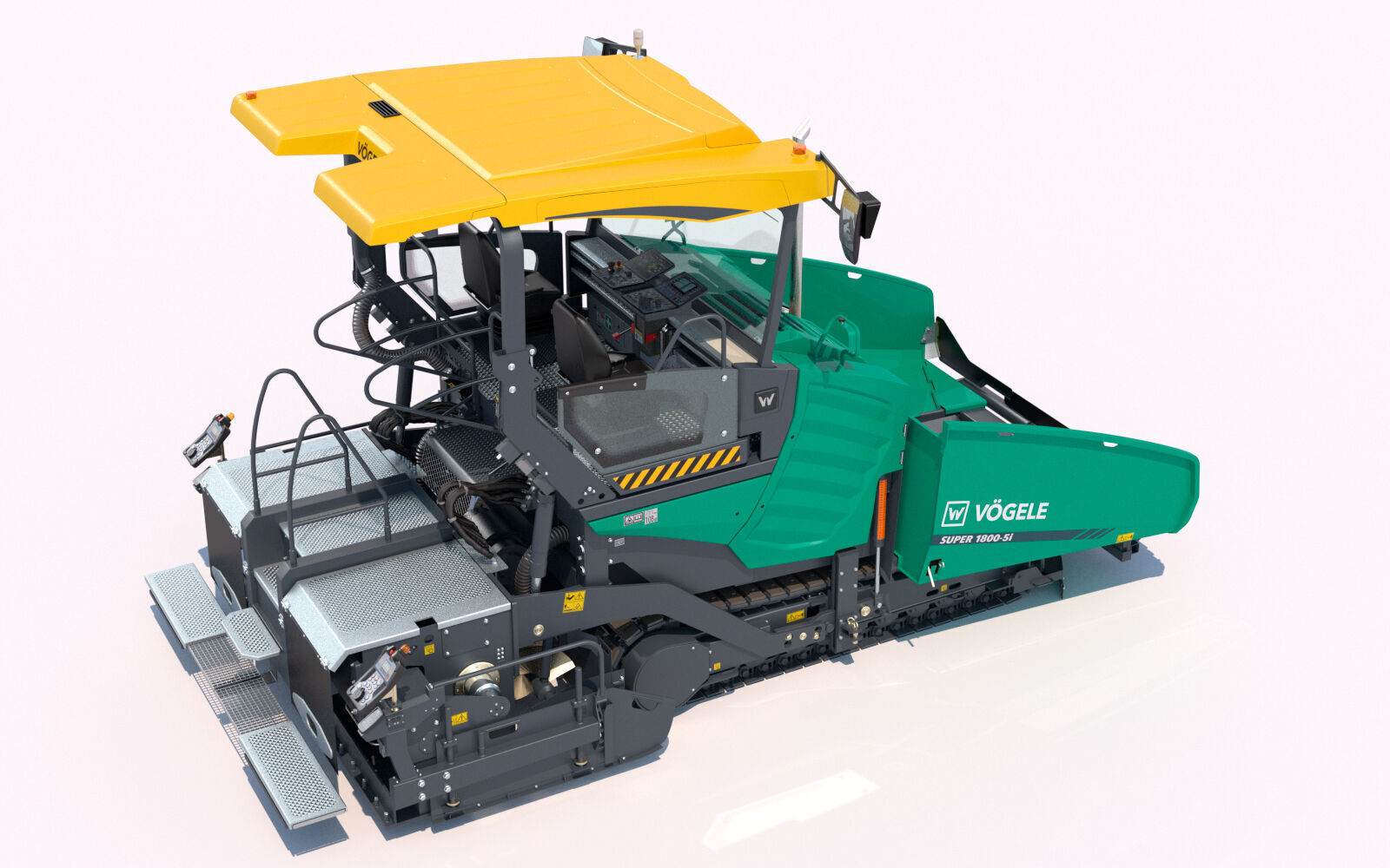Asphalt Paver Vogele Super 1800 5i PBR 3D model_9