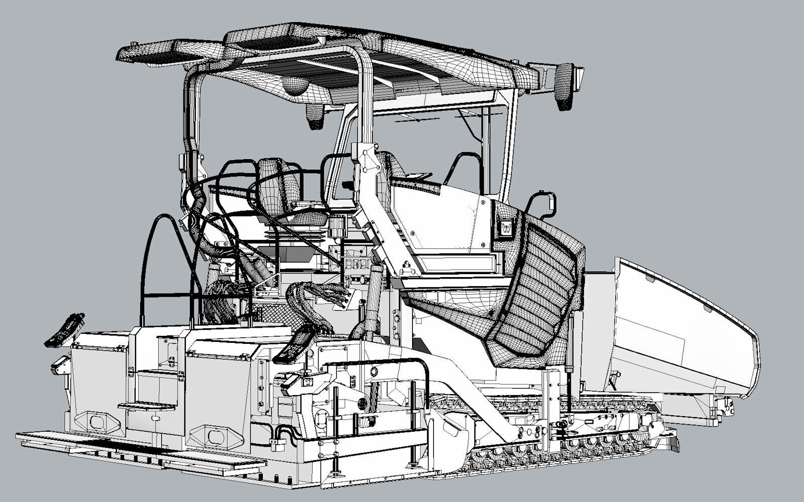 Asphalt Paver Vogele Super 1800 5i PBR 3D model_24