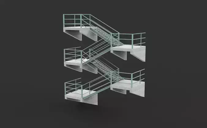 Fire Escape stairs 3D model